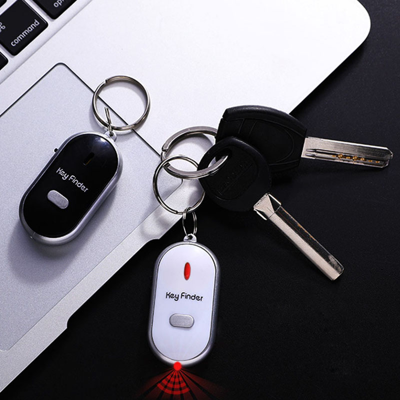 LED Anti-perte clé Tracker sifflet localisateur de clé porte-clés sifflet contrôle du son alarme clignotant bip outil à distance porte-clés