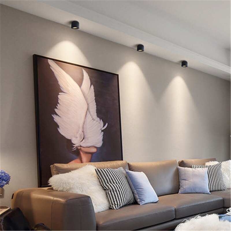 LED wall mounted downlight ceiling cob Nordic spotlights living room Corridor Home Round Scandinavian Spotlight Villa COB lamp