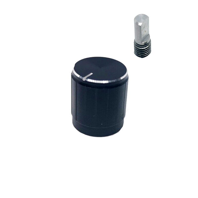5 stk svart sølv gylden aluminiumslegering bryterhetter potensiometer knotter koder bryter plomme aksel d akse halv aksel 15 x 17mm: Mørk grå