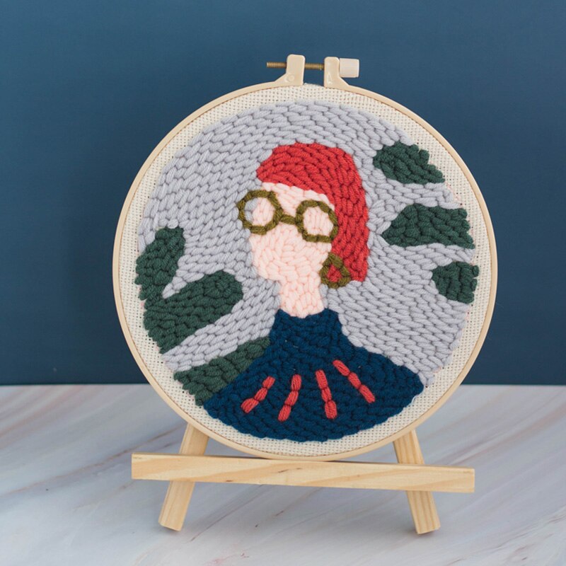 Girl DIY Punch Needle Embroidery Kit Punch Needle Cross Stitch for Beginner Sewing Art Wall Painting Home Decor