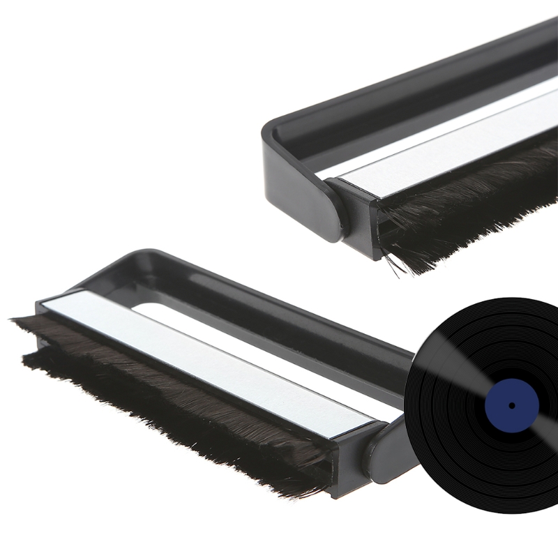 Vinylplader rengøringssæt pladespillere rengøringssæt med lille børste lp fonograf bærbar antistatisk støvpletter