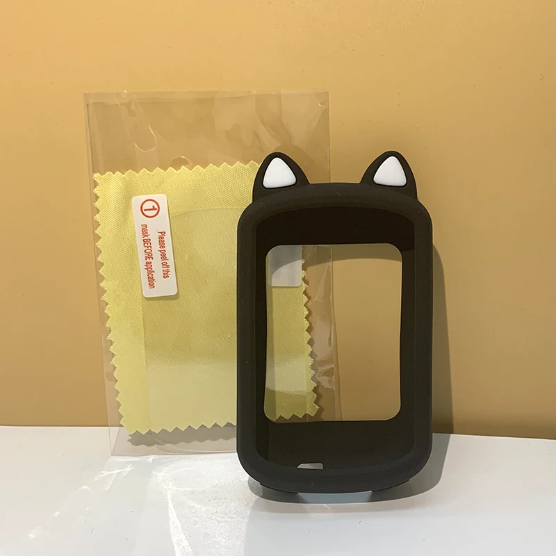 Garmin EDGE 530 830 funda protectora orejas de gato de dibujos animados cubierta protectora de silicona GPS bicicleta película de pantalla de protección de ordenador