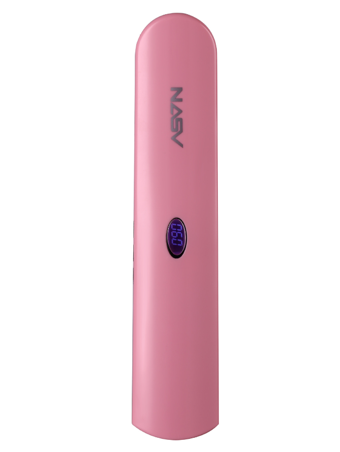 Nuevos modelos de explosión, peine de pelo recto con carga mini USB, alisador de pelo inalámbrico, peine eléctrico, peine de peluquería: Rosa
