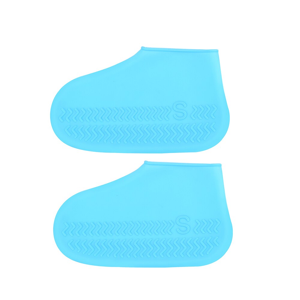 Rubberen Overschoenen Siliconen Regen Schoenen Laarzen Dekken Herbruikbare Waterdicht Antislip S/M/L 1 Paar outdoor Camping: Blue S