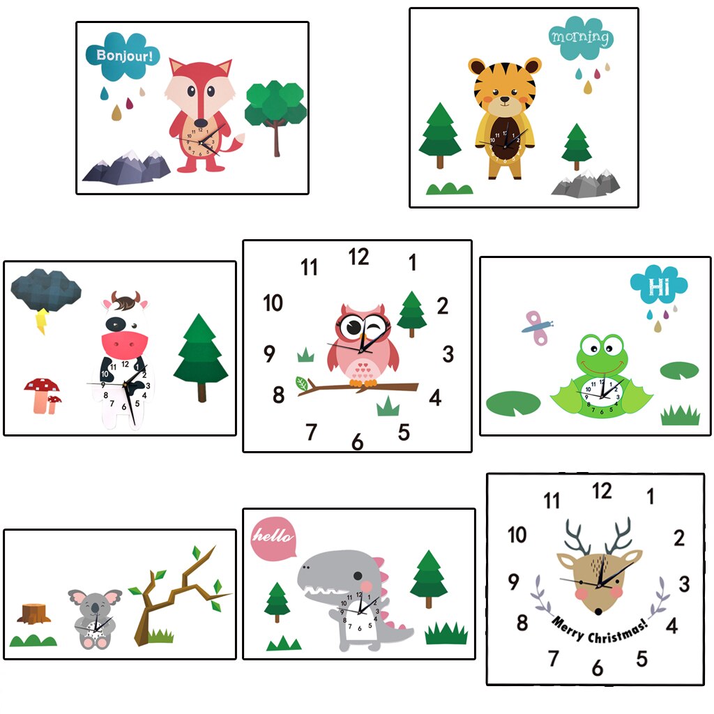 3D DIY Animal Wall Clock for Room Home Decor, Wonderful School Day