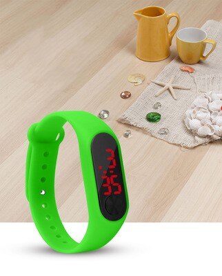 Vier Kleuren Kinderen Digitale Horloge Led Sport Horloge Casual Silicone Voor Kids Horloges Horloge Armband