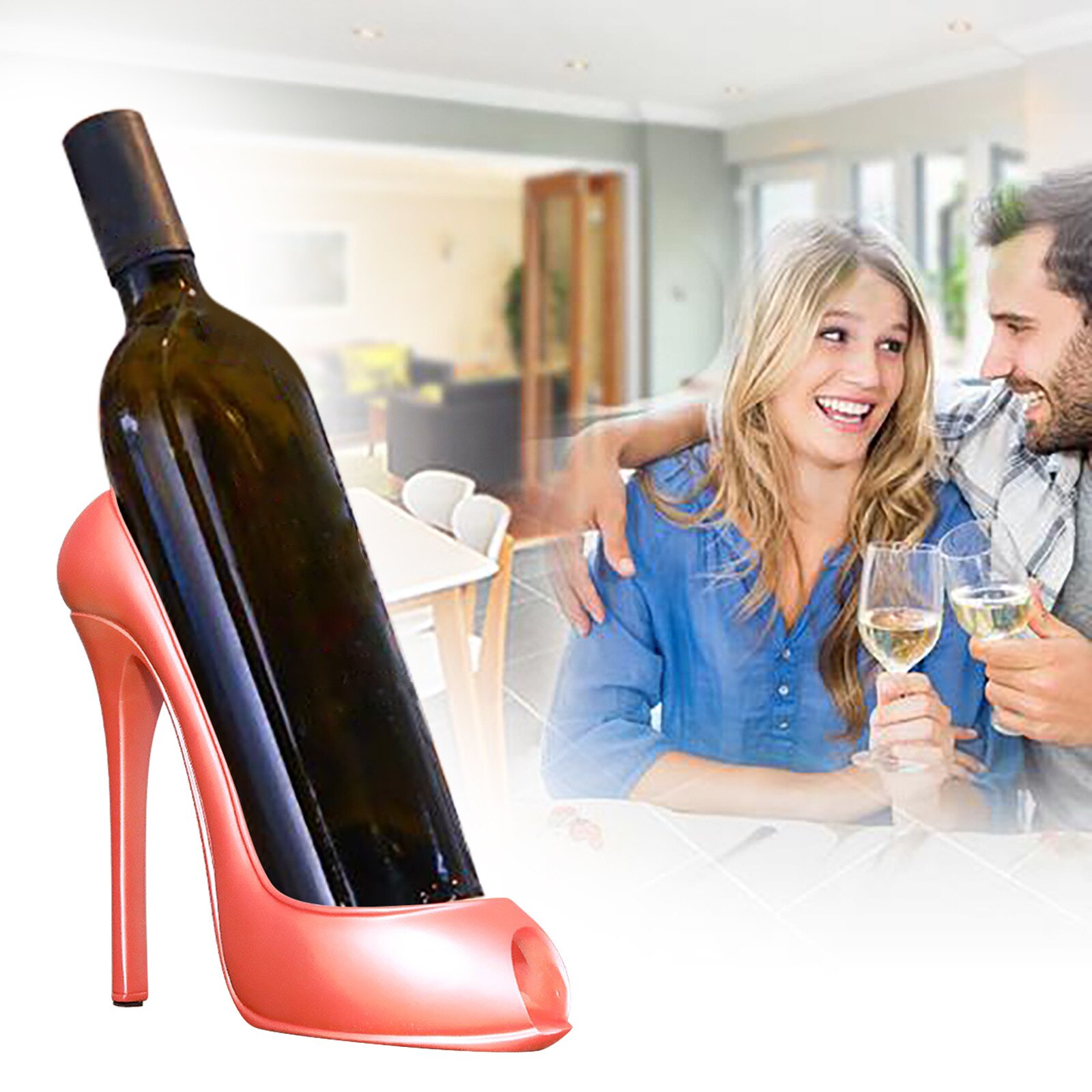 Haute Talon Chaussure Vin Porte-Bouteille Porte Panier Accessoires Pour la maison Rouge Chaussure Casier À Vin Porte-Bouteille