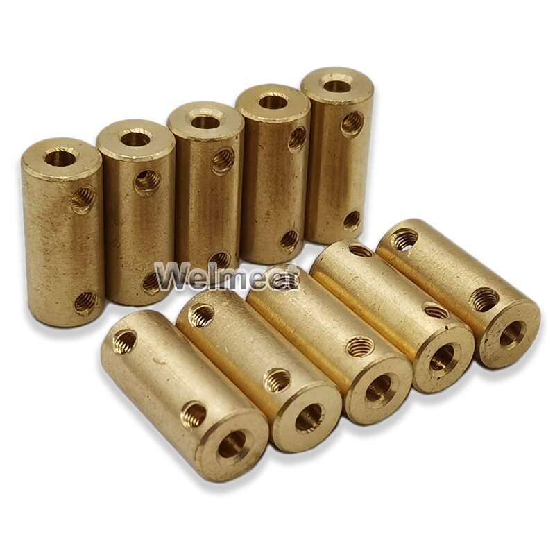 3.17mm-3.17mm Copper Rigid Shaft Coupler Rigid Coupling Motor Connector Gear Shaft 9x20mm
