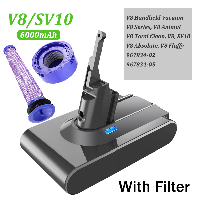 6000mAh dla Dyson V6 V7 V8 V10 akumulator Bateria SV10 SV11 SV12 SV09 akumulator Bateria do Sony DC58 Cel: YELLOW