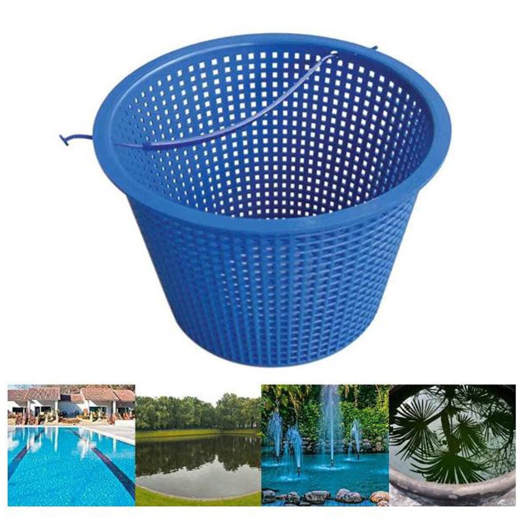 Skimmer Basket Replacement, Fine Mesh Plastic Swimming Pool Skimmer Basket, Blue