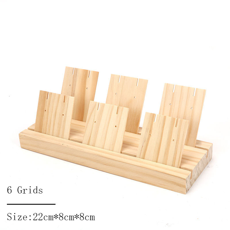 Hout Oorbellen Sieraden Hanger Organizer Houder Sieraden Rack Hanger Opslag Display Stand Gaten Houten Basis Voor Home Shop Decor: Black