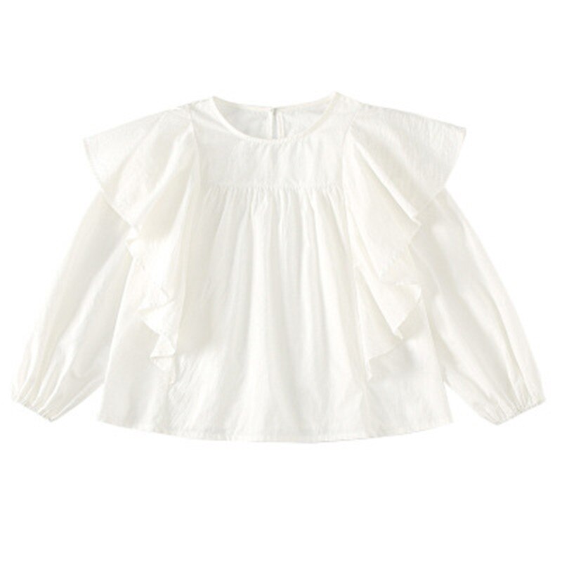 Ropa para adolescentes, camisas para niñas, blusa escolar con volantes de manga larga, Tops de princesa para niños, camisas blancas de 13 Y 2022