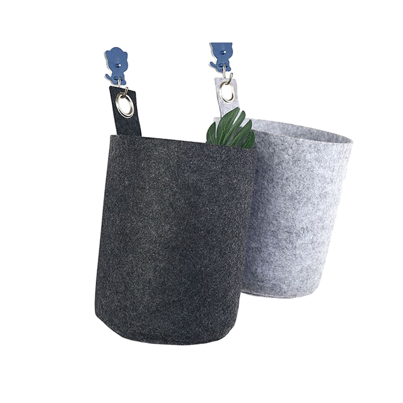 Felt Fabric Storage Home Desk Plant Flowers Pot Holder Bags Multifunction Home Pouch Bags Hangable Felt Pen Holder