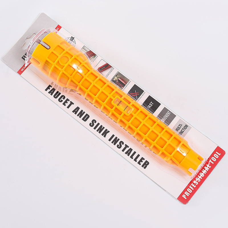 Faucet and Sink Installer Multi-purpose Wrench for Toilet Bowl Sink Bathroom Kitchen Plumbing: Yellow 1