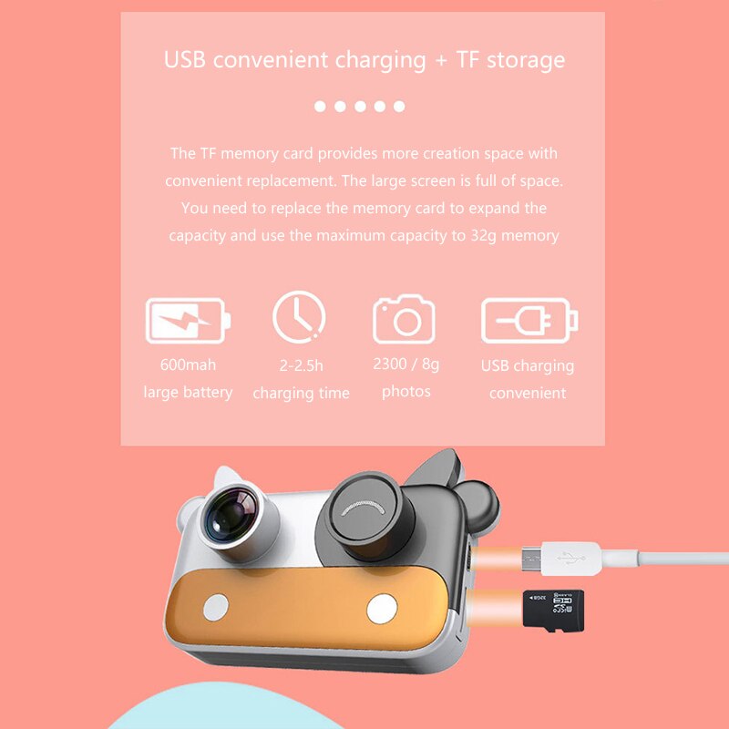 Hd wifi mini kindercamera cartoon kinderen digitale fotocamera delen foto kinderen spel studie speelgoedcamera voor kinderen