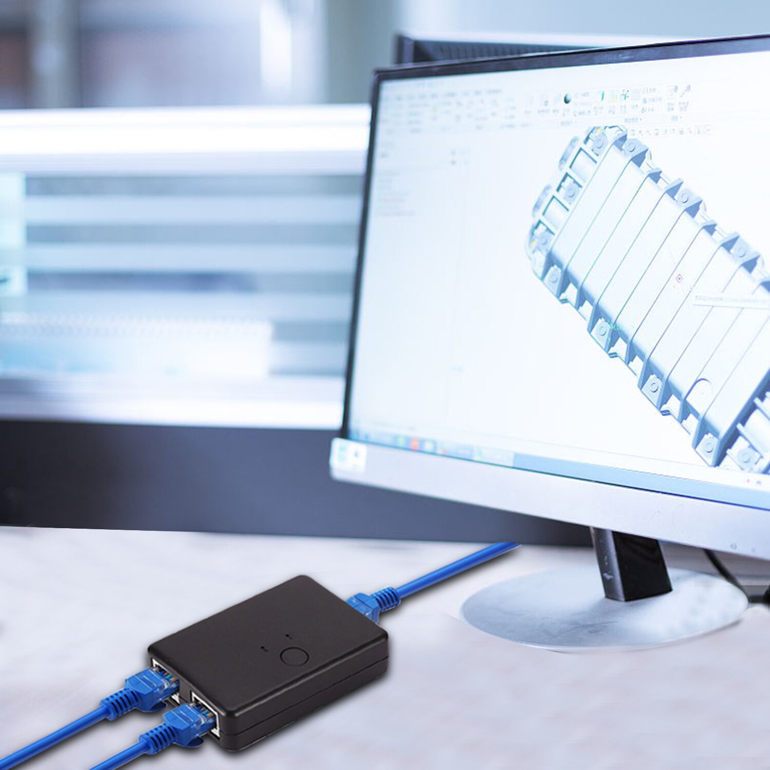 2 Ports RJ45 LAN CAT6 Network Switch Selector 100MHz 2 In 1 Out/1 In 2 Out Internal External Network Switcher Splitter Box