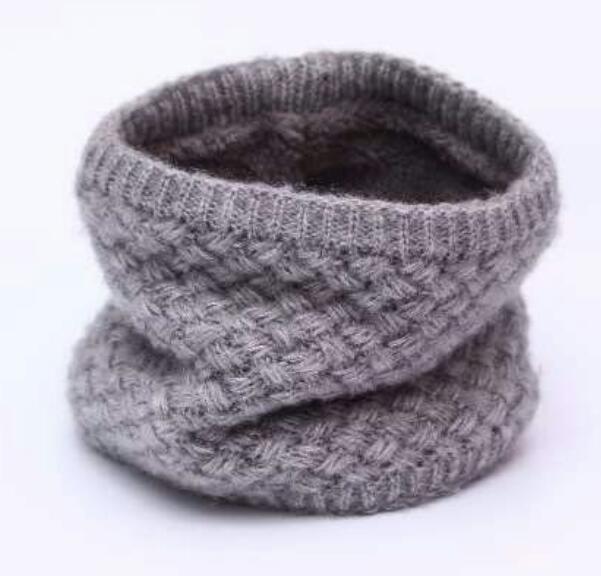 Winter Gebreide Unisex Sjaals Warme Kraag Bandana Acryl Solid Ring Sjaal Dikke Multifunctionele Naadloze Tubular HY127: GRAY