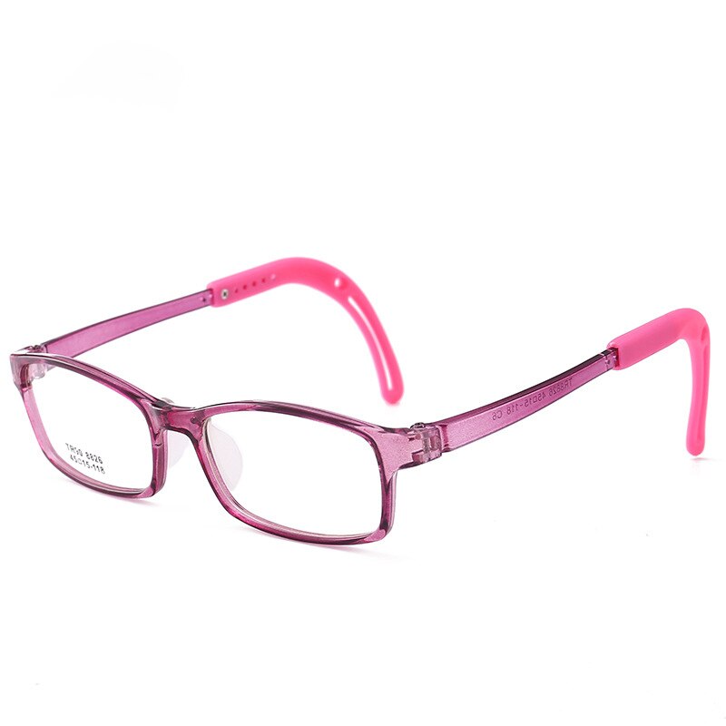 Kinderbril montuur kinderbril bril heldere glazen met slip bril oorhaak grip: Paars roze