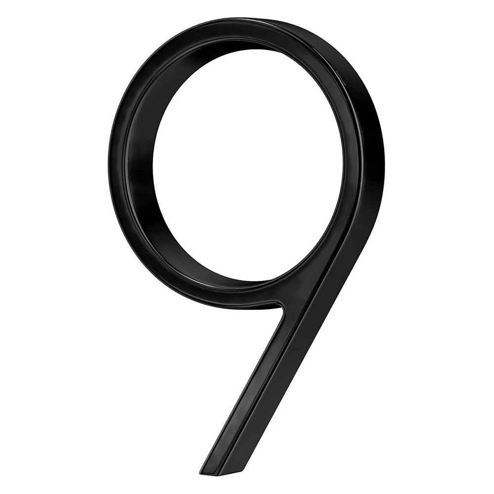 Floating House Number Metal Number Statue Modern Mailbox Numbers For Yard Street Door Decor Black Numbers Address Plaque: 9