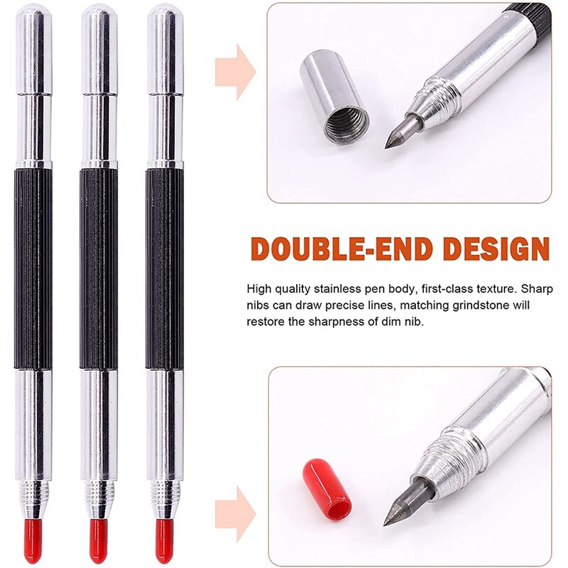 10Pcs Scribe Tool Engraver Pen With Carving Guide Line Scribing Tape And Sanding Sponges Set For Polishing,Glass,Ceramic