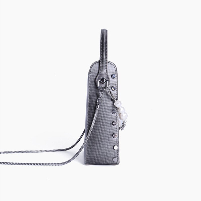 Damen-schultertaschen , 2022 pu lederhandtaschen und handtaschen, zigarettenetui in farbverlaufsform, perlenkette, Kasten-taschen