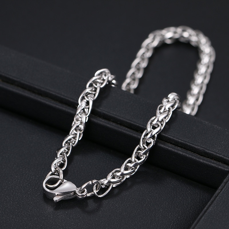 CACANA Stainless Steel Chain Bracelets For Man Women Gold Silver Color For Pendant Flower Basket Donot Fade Jewelry N1828