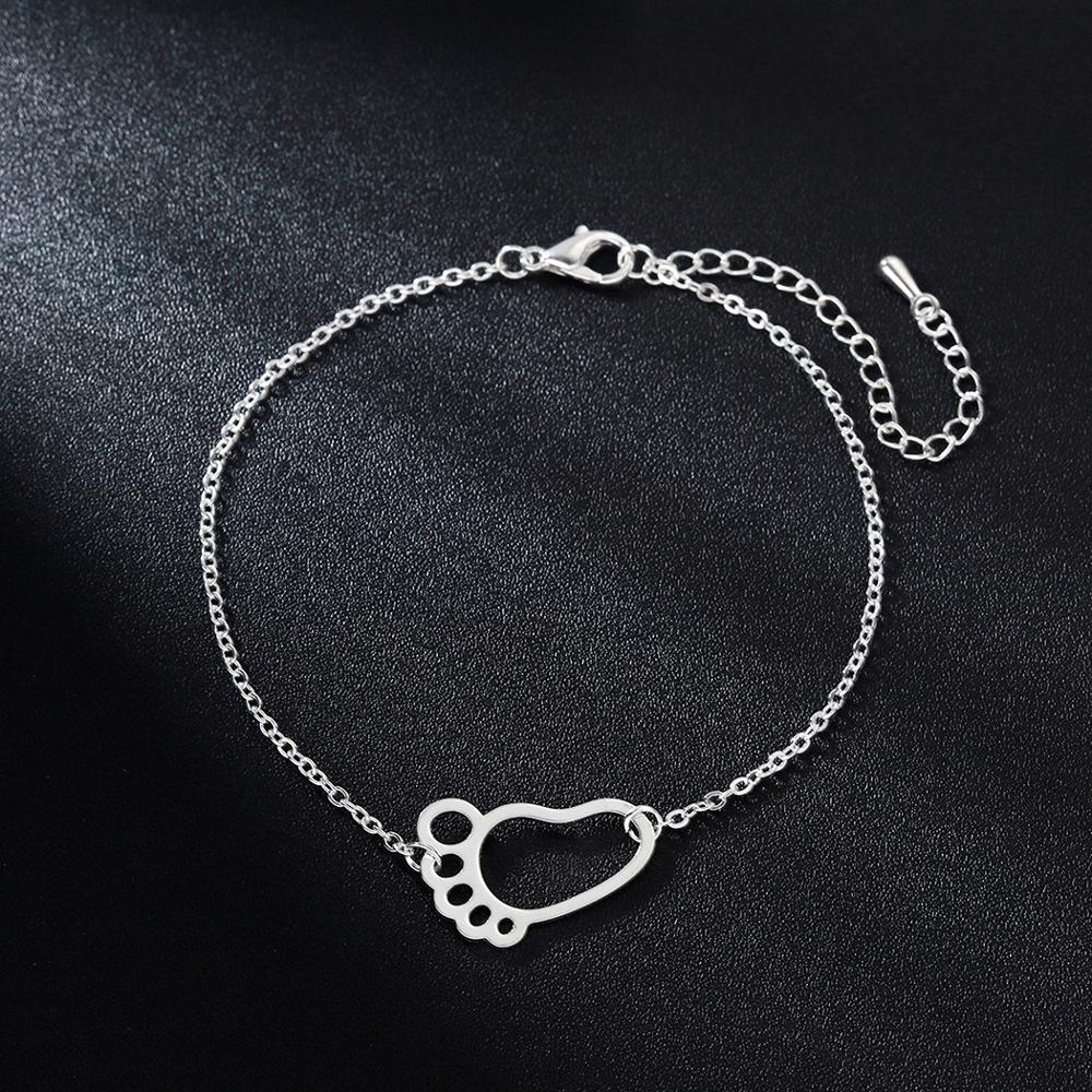 Chandler Leuke Baby Voet Bedelarmband Goud Kleur Hollow Out Link Chain Ankle Manchet Plusear Arm Ketting Chaine Cheville