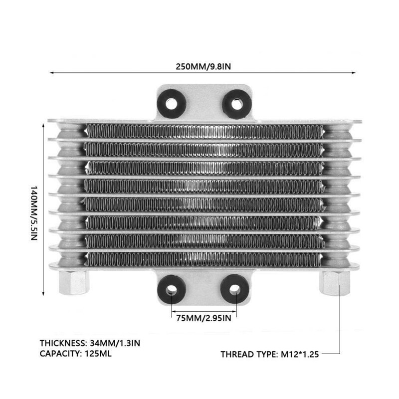 Silnik motocyklowy chłodnica oleju chłodnica 125Ml aluminium srebrny robić 125CC-250CC zabrudzenia motocyklowe rower ATV