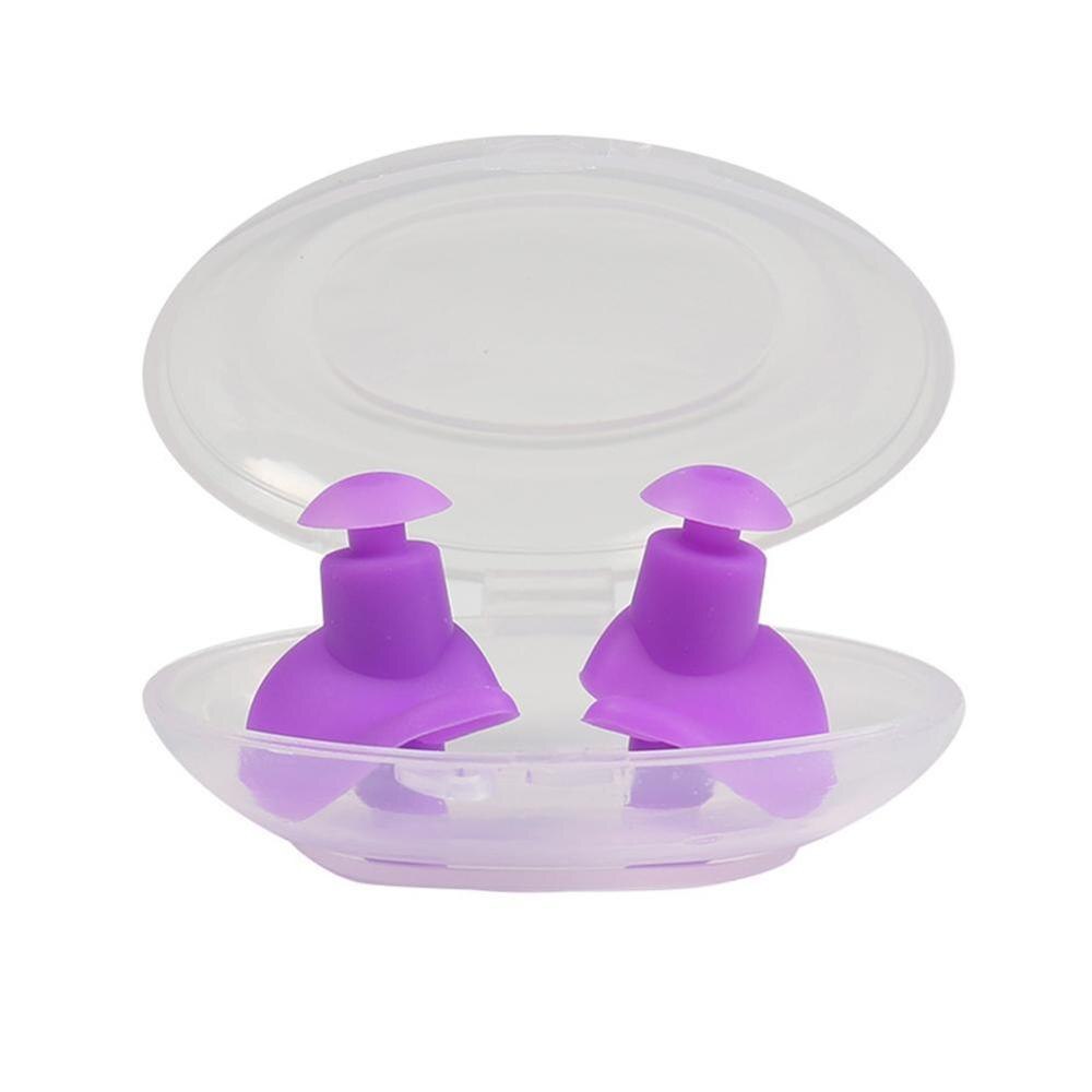 Silicone Waterproof Ear Plugs Swimming Earplugs Diving Anti Dustproof Water Sport Plug Swim Surf Noise K3V0: purple