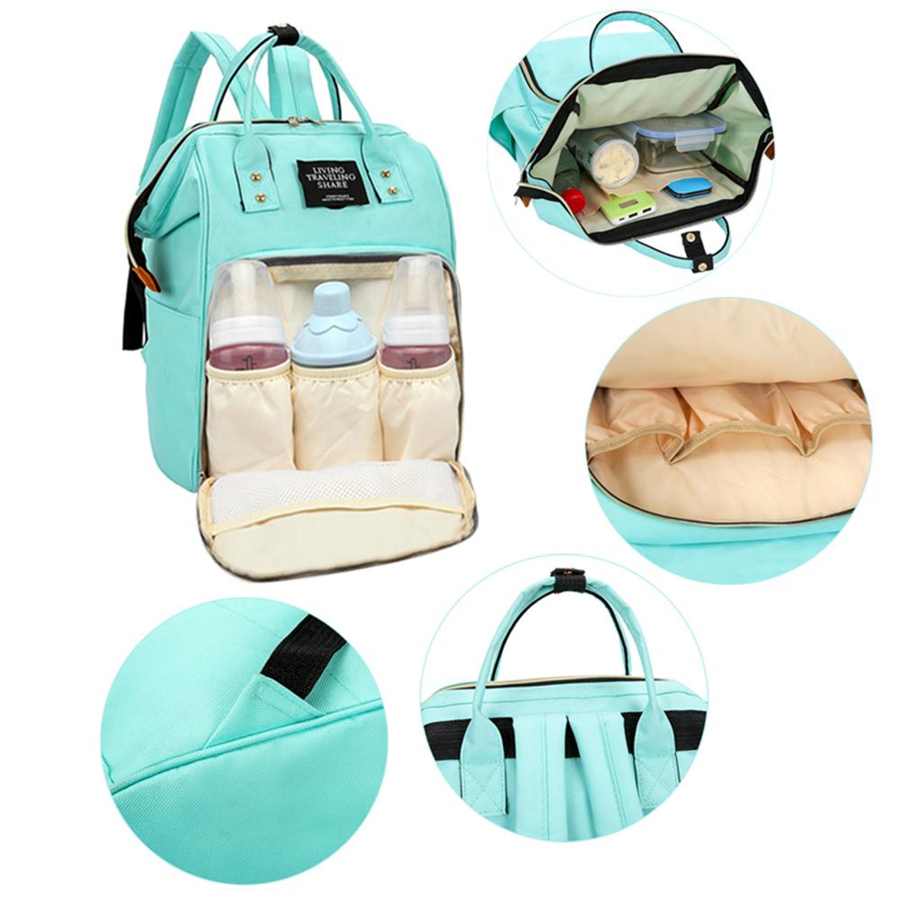Simple Fashionable Double-Layer Zipper Buckle Diaper Bag Large-Capacity Multi-layer Adjustable Shoulder Strap Backpack