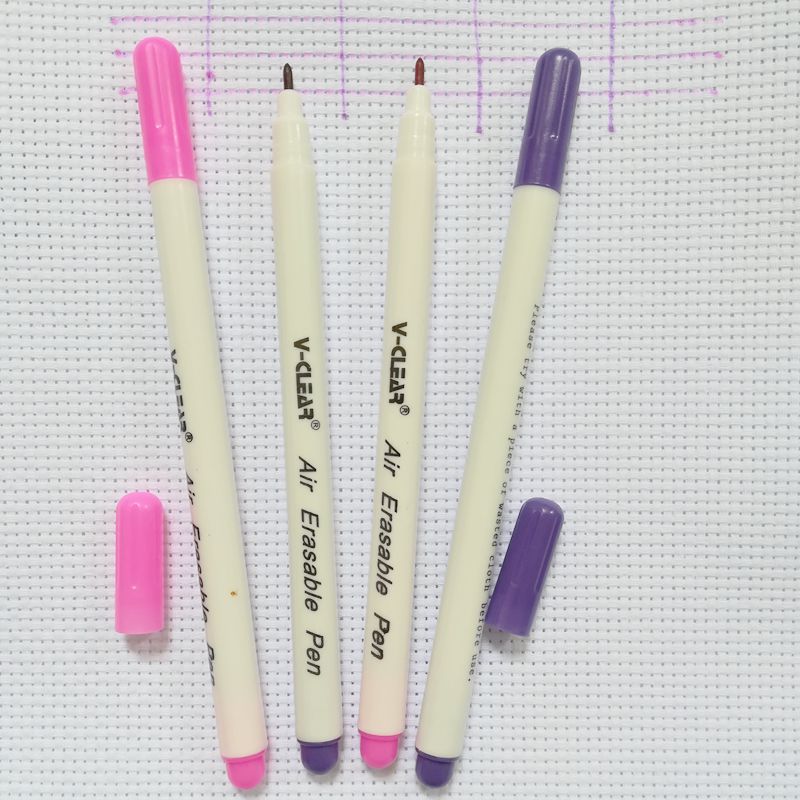 VCLEAR tela borrable pluma Rosa aire marcador marcadores para tela púrpura Chako Ace bolígrafo violeta tinta Invisible de la pluma: 2 Purple 2 Pink