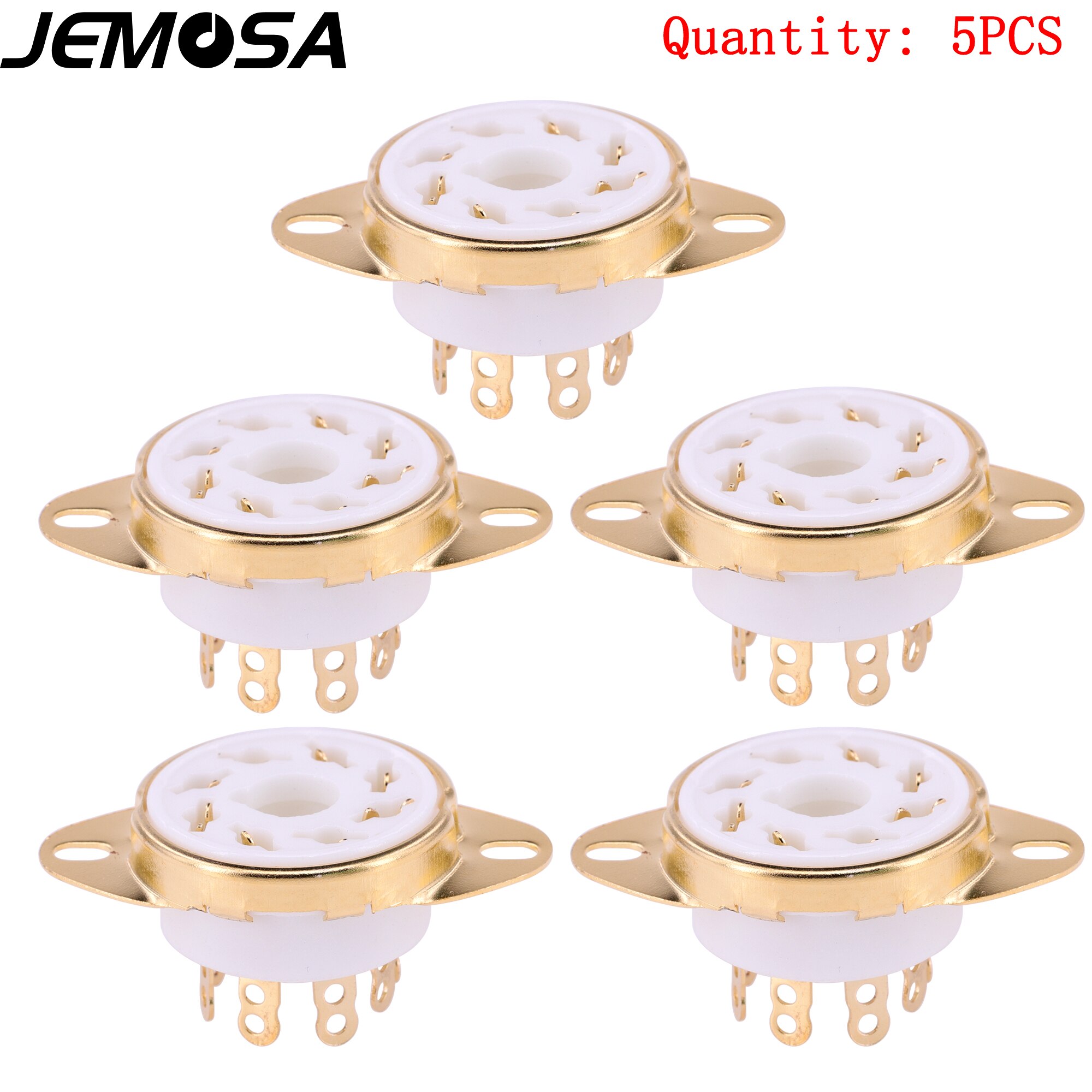 10 pz ceramica 8pin presa tubo GZC8-Y-6 presa tubo elettronico KT88 6SN7 6V6 6L6 EL34 6N8P tubo a vuoto amplificatore Audio HIFI fai da te: Gold-Plated-5PCS