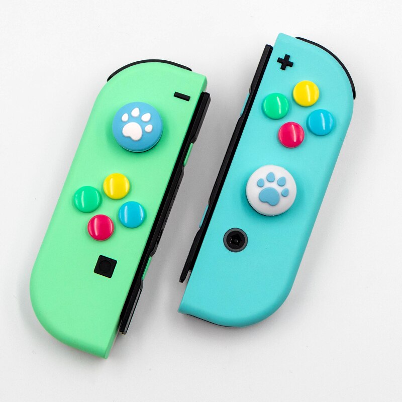 Thumb Stick Grip Cap ABXY Key Sticker Joystick Button Protective Cover Nintend Switch Joy-con Controller Skin Colorful Case: 6