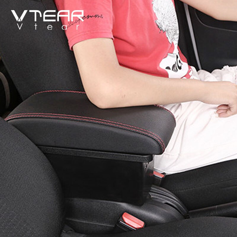 Vtear til peugeot 107 armlæn bil-styling armlæn midterkonsol usb opbevaringsboks tilbehør læder dekoration interiør auto