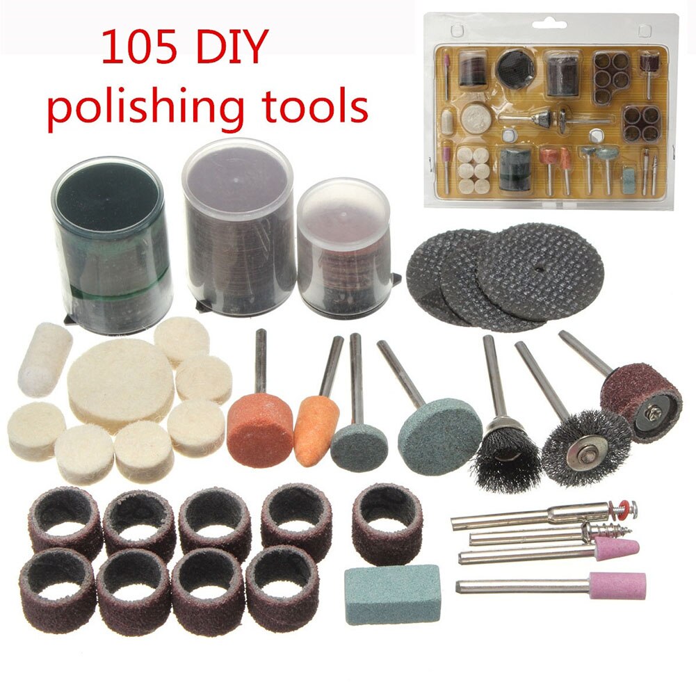 105 Pcs Installeren Duurzaam Staal Borstels Thuis Multifunctionele Diy Graveren Accessoires Snijden Elektrische Polijsten Kits L0415