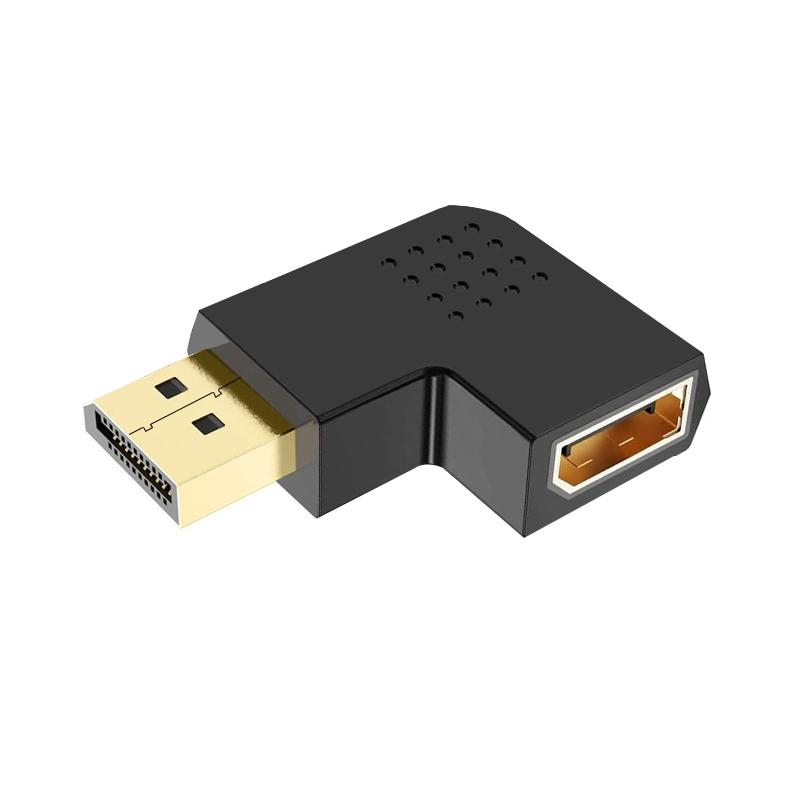 Displayport-adaptador de 90 grados, conector convertidor macho a hembra, vídeo HD para ordenador portátil, Monitor, proyector, HDTV DP
