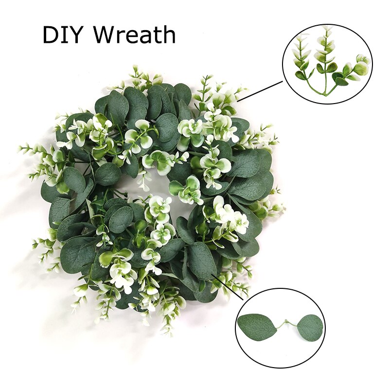 Low Price Flower Wreath DIY Material Craft Hanging Ornament Indoor Use Foam Eucalyptus Summer Wreath