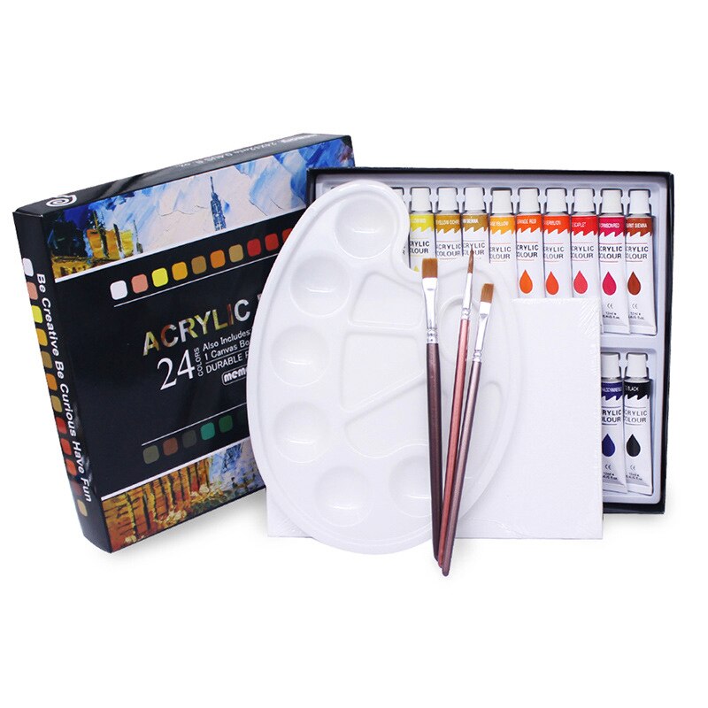 Set Di Colori Acrilici 24 Tubetti Da 12ml: Libera La Fantasia Su Tela, Legno E Stoffa!