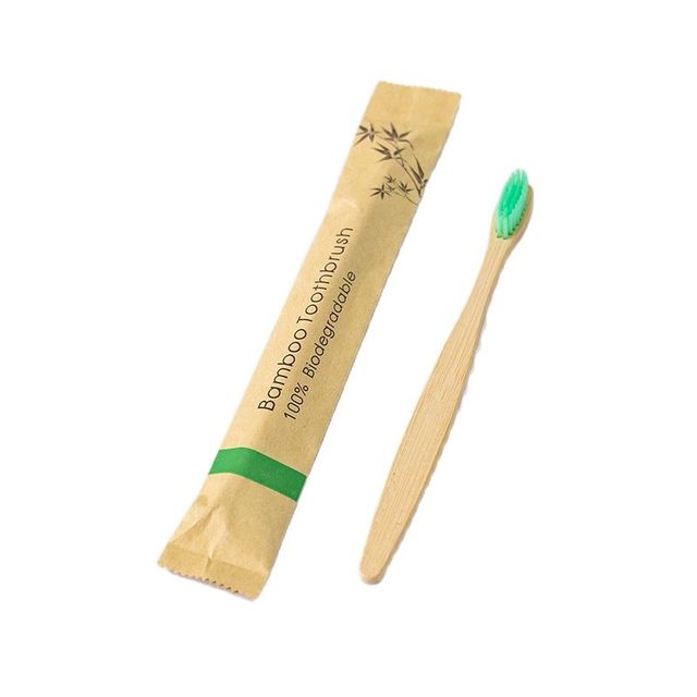 Cepillos de dientes de bambú reutilizables para adultos, cepillo dental suave de madera portátil, respetuoso con el medio ambiente, para viaje en casa, para Hotel, 100 Uds.: 100pcs green