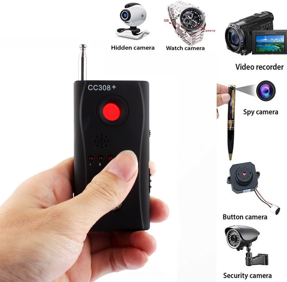 CC308+ Multi-Detector Automatic Detection Full-Range All-Round Detector For / IP Lens/ GMS BUG / RF Signal Detector Finder