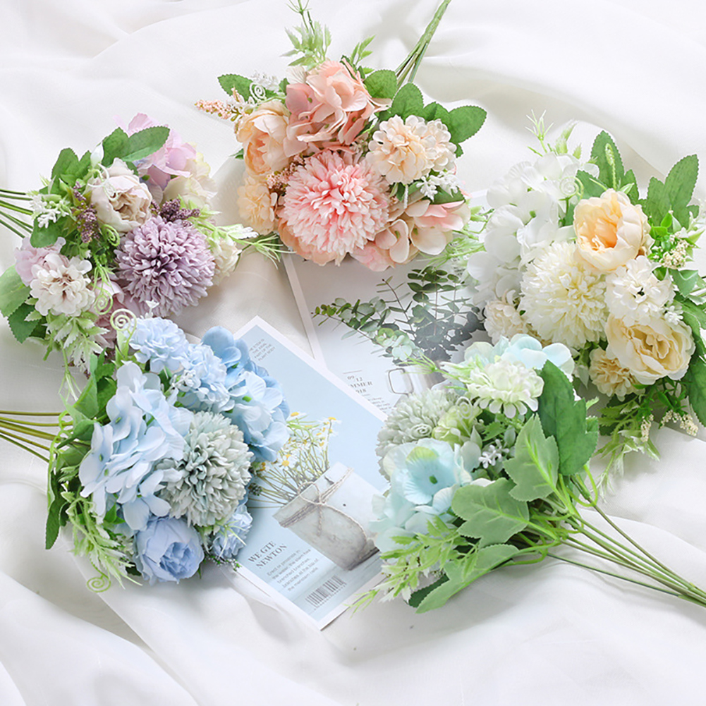 INS Photography Artificial Flowers White Peony Flowers Desktop Bouquet Decor Background Accessories Home Decoration
