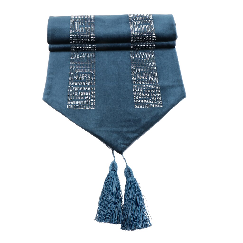 Wedding Party Table Setting Decorations Table Runner Home Dining Table Decor (Dark Blue, Beige,Rose Red)