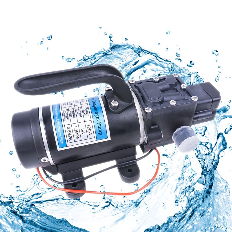 Dc 24v 120w 130 psi 10l/ min landbruks elektrisk vannpumpe svart mikro høytrykksmembran vannsprøyte bilvask