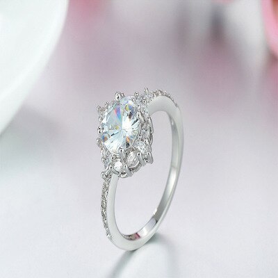 Grande anel de zircônia cúbica moda jóias de casamento feminino anel de noivado feminino anel de cristal presente de festa jóias anillos