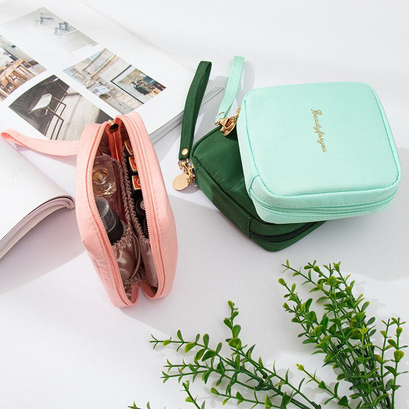 Mini Kosmetik Tasche Sanitär Serviette Leder Tampon Lagerung Tasche Tragbare machen-hoch Lippenstift Schlüssel Kopfhörer Datenkabel Reise Veranstalter