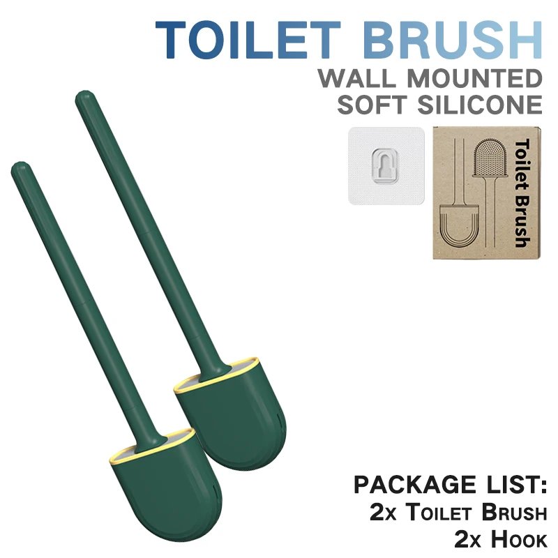 Wc Pinsel Silikon Wc Reinigung Pinsel Wand Montiert Wc Reiniger Besen Set Moderne WC Kit Schönheit Bad Zubehör: Orange