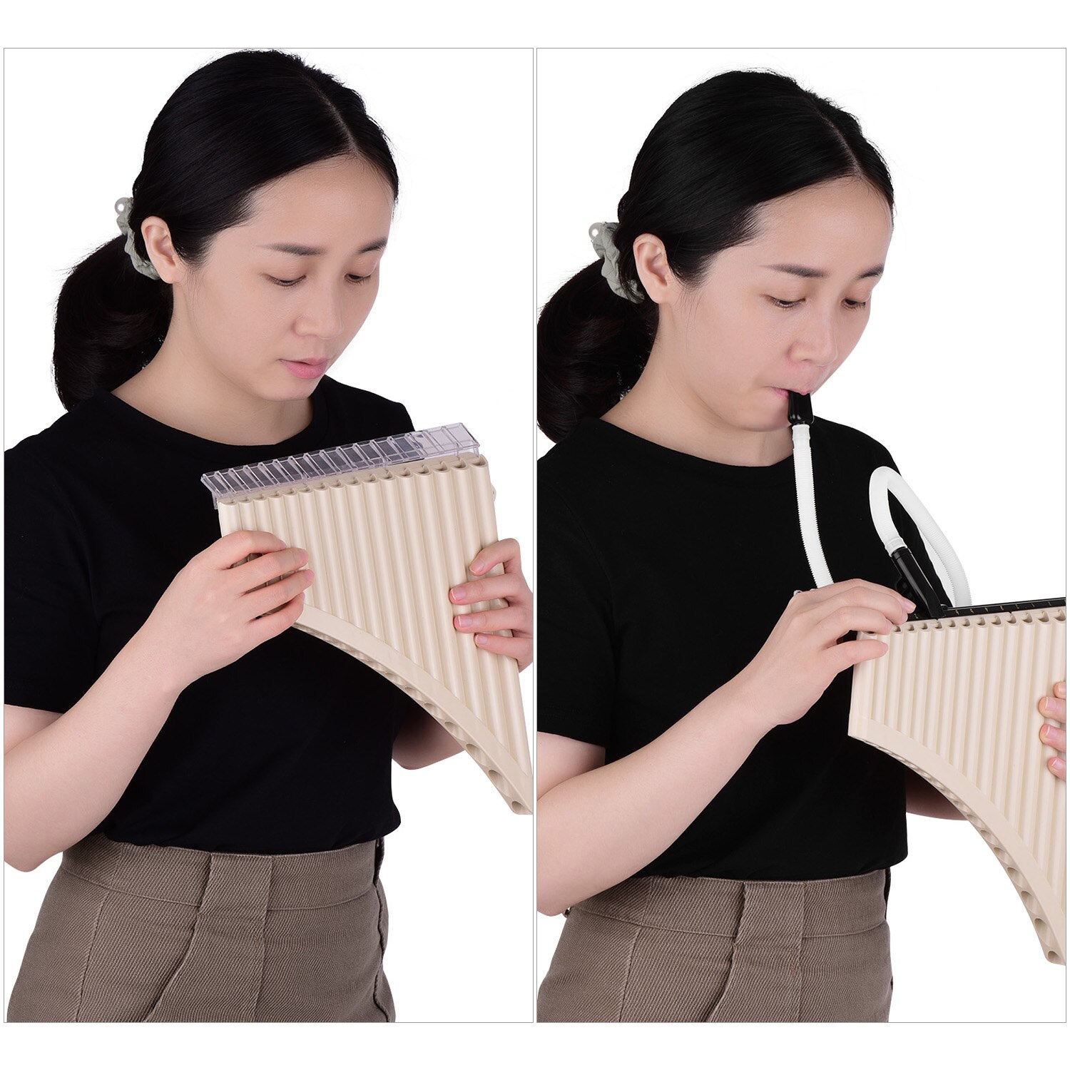professionele panfluit 15 Pijpen Traditionele Bamboe Panfluit G Sleutel Chinese Muziekinstrument Pan Pijpen Houtblazers Instrument (Color : Left
