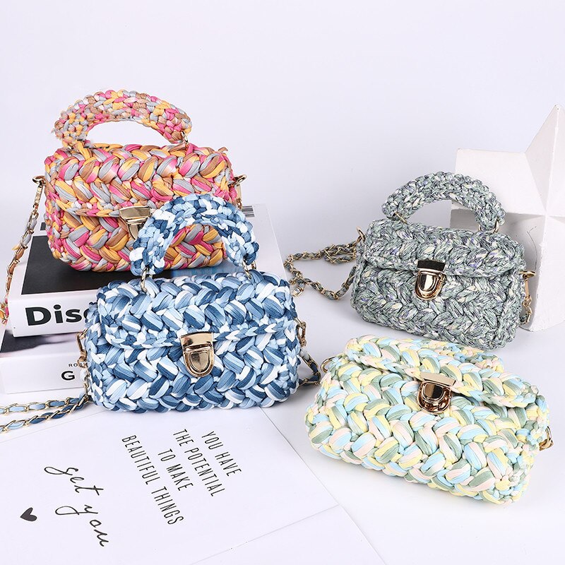 DIY Material Package Handwoven Handmade Crochet Shoulder Messenger Bag Best for Girlfriend