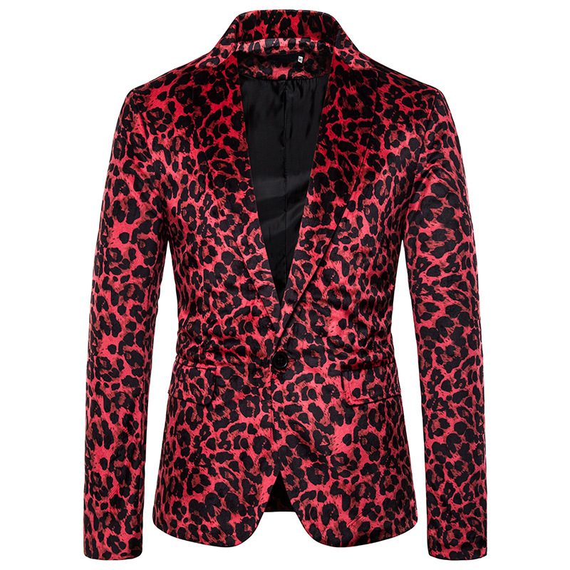 sexy Schlange aufbringen Männer Blazer Hässliche Druck Einer Geschmack Blazer Männer Nachtclub Festival Party Bühne Herren Anzug Jacke Blazer Masculino: rot / europäisch M