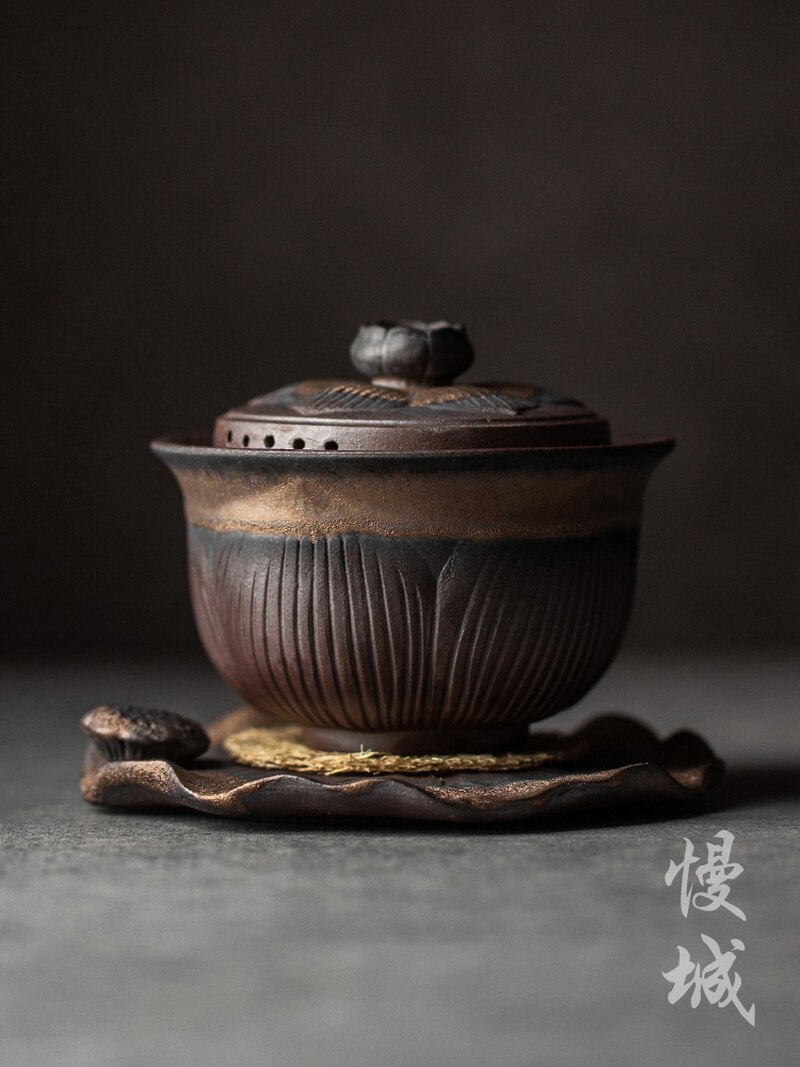 Retro moderno de té de cerámica sopera personalidad Kung Fu té retro gres a mano casa té LB50931 té jingdezhen taza
